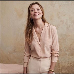 Sezane Florence shirt.  Nude polka dot.  Great condition!